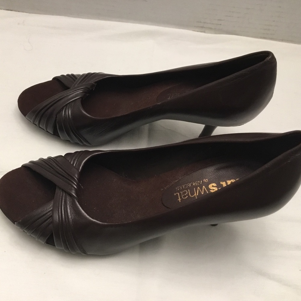 What's What by Aerosols peep toe kitten heels - Picture 6 of 9
